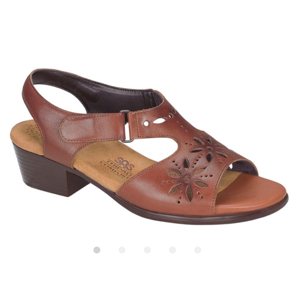 SAS Sunburst Chestnut Heel Sandals